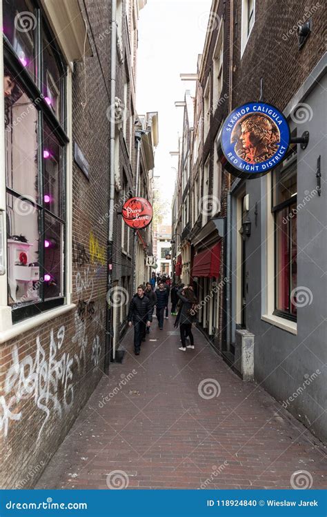 Sex Shops And Nigthclubs In The Red Light District Of Amsterdam The