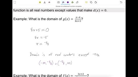 Domain Of A Rational Function Youtube