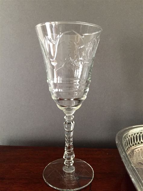 Rock Sharpe Normandy Water Wine Glasses 12 Available Cut Arch Floral Star Of David Design