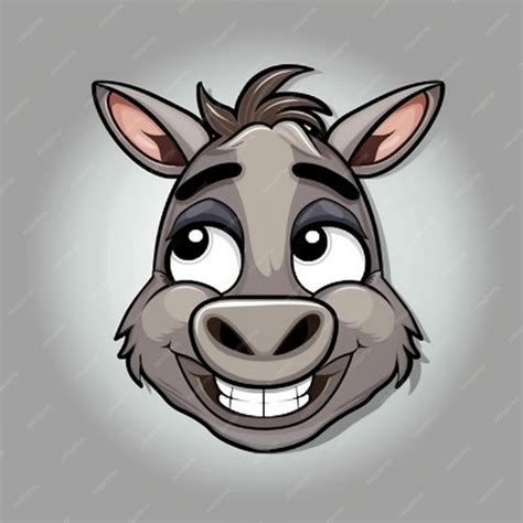 Premium Ai Image Cartoon Donkey Face 2d Clipart Design