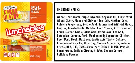 Pizza Lunchable Food Label At Angela Link Blog