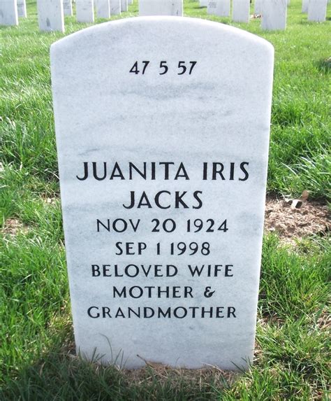 Juanita Iris Tellington Jacks 1924 1998 Find A Grave Memorial