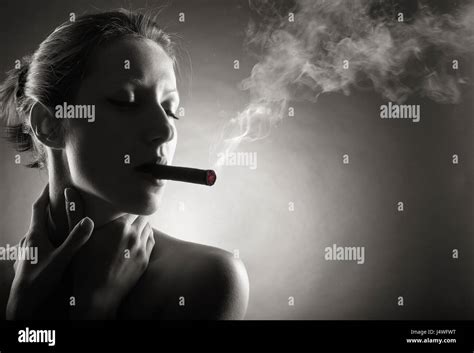 Woman Exhaling Smoke Hi Res Stock Photography And Images Alamy