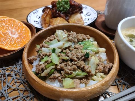 肉味噌キャベツ丼 普通の日々の生活記録and成長記録