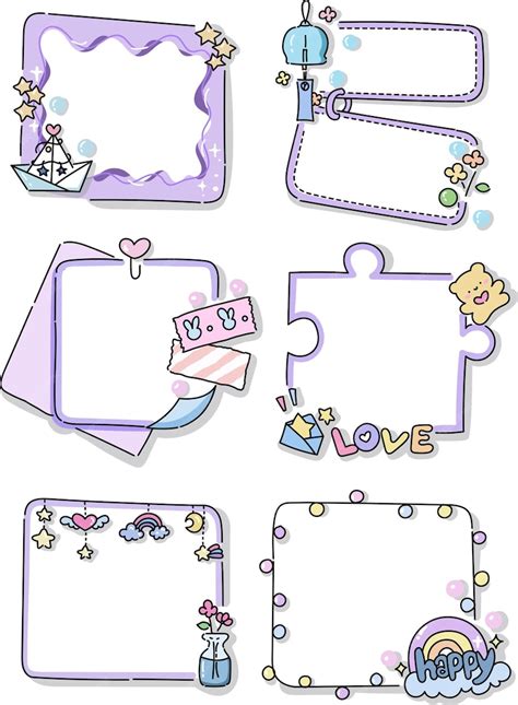 Premium Vector Border Frame Bullet Journal With Cartoon Element