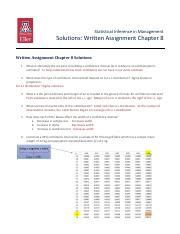 Written Assignment Chapter 8 Solutions Pdf Statistical Inference In