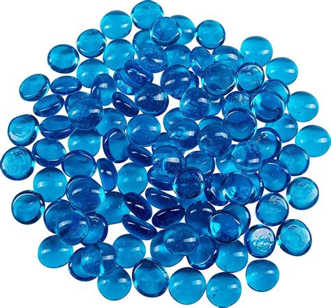 Galashield Blue Flat Glass Marbles For Vases Glass Gems Beads Pebbles Vase Filler 1 Lb Approx