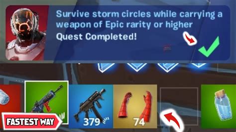 Survive Storm Circles WHILE CARRYING A WEAPON Of Epic Rarity Or Higher