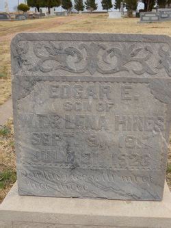 Edgar E Hines M Morial Find A Grave