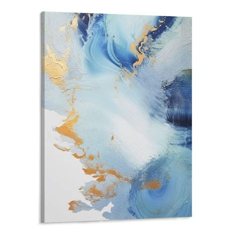 Nawypu Blue Abstract Canvas Wall Art For Living Room Bedroom Wall Decor Office Pictures