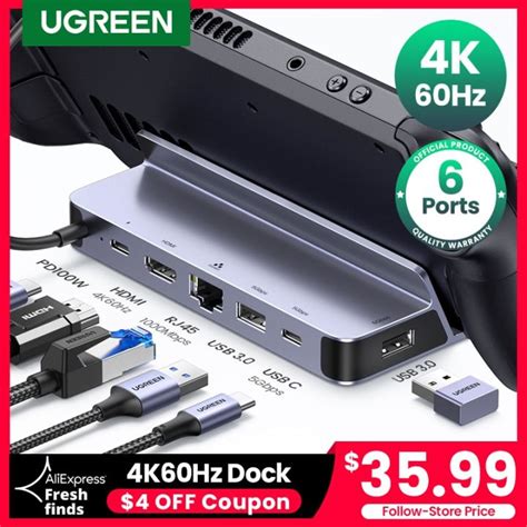 UGREEN USB C Docking Station To HDMI 4K60Hz RJ45 PD100W Dock For Steam