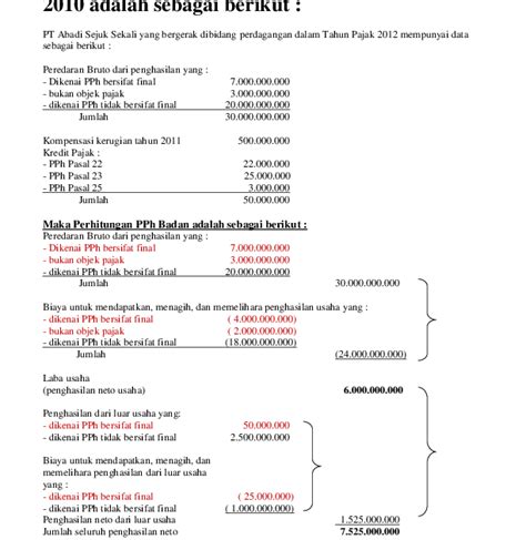 Contoh Soal Pph Pasal 23 Dan Jurnalnya Lembar Edu Riset