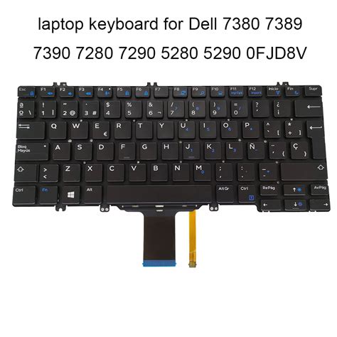 Fjd8v Backlit Keyboard For Dell Latitude 7380 7389 7390 7280 7290 5280