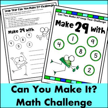 Leap Year Math Games Freebie by Games 4 Learning | TpT