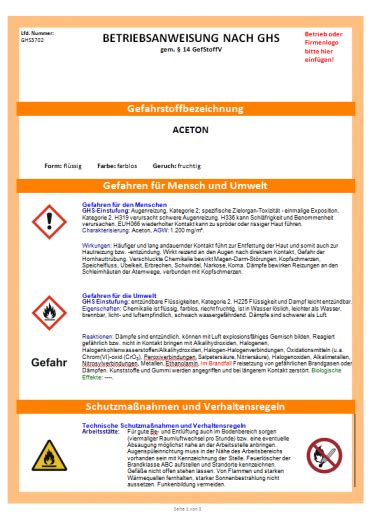 Betriebsanweisung für Gefahrstoffe erstellen So gehts WEKA