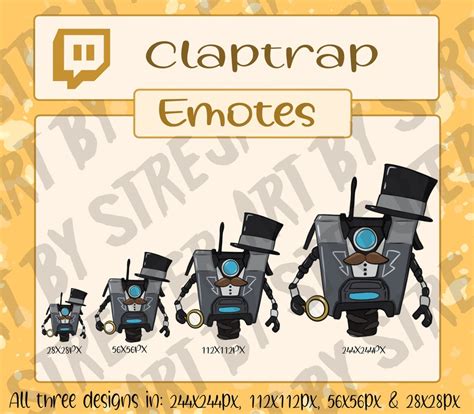 Borderlands Emotes Claptrap Etsy