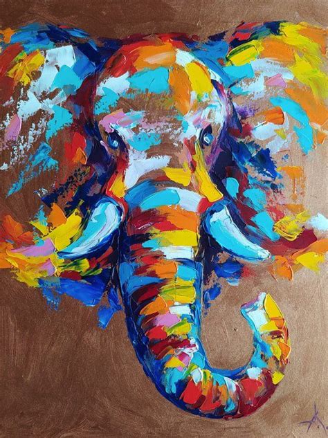 Anastasia Kozorez Paintings For Sale Elephant Canvas Elephant Face