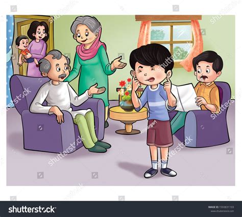 Illustration Family Talking Each Other Stock Illustration 1593831193 in 2024 | Children ...