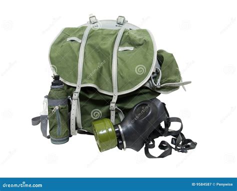Gas Mask And Backpack Stock Image Image Of Backpack Cylinder 9584587