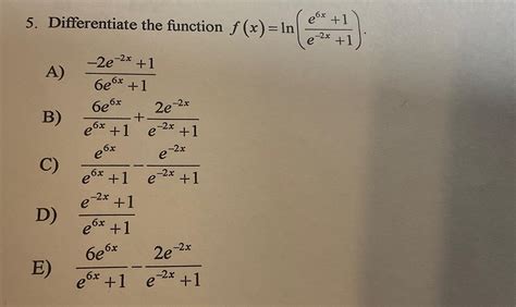 Solved Differentiate The Function