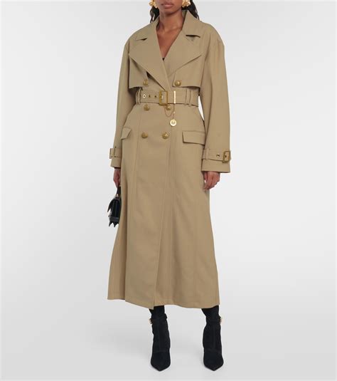 Embellished Gabardine Trench Coat In Beige Balmain Mytheresa