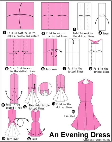 Origami Evening Dress Folding Instructions | Origami dress, Origami clothing, Paper dress