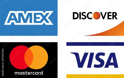 Visa, Mastercard, Amex, Discover. Isolated payment system. Pay logo ...