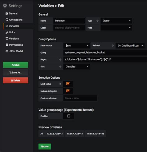 Use Of Embedded Multi Value Variables In Regex Prometheus Grafana