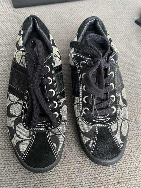 Coach Meagan Black Logo Athletic Shoes Sneakers Wom Gem