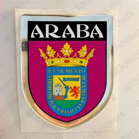 PEGATINA ARABA ESPAÑA Escudo Armas 3D Relieve Bandera Pegatinas