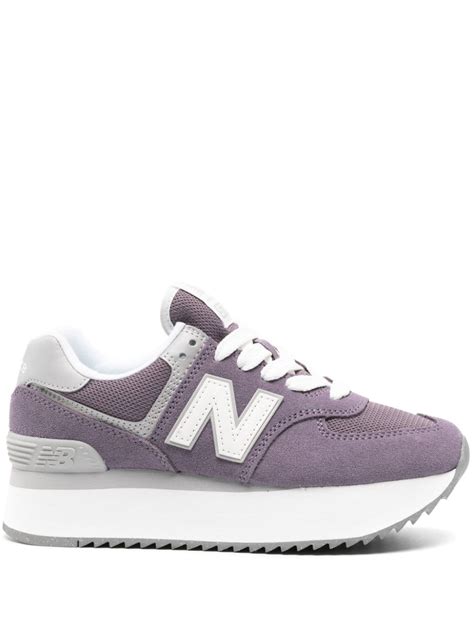 New Balance 574 Leather Sneakers In Purple Modesens