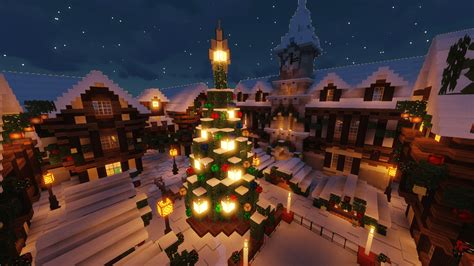 Minecraft Village Christmas Wallpapers Wallpaper Cave