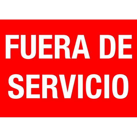 Cartel Fuera De Servicio Rojo Brero Shop