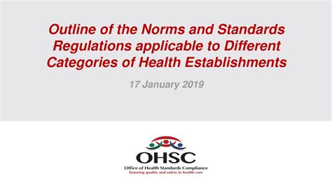 Outline Of The Norms And Standards Regulations Applicable To Different