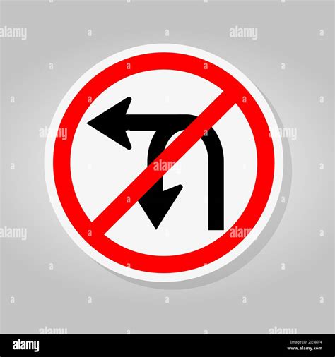 Do Not Turn Left Or U Turn Left Traffic Road Sign Isolate On White