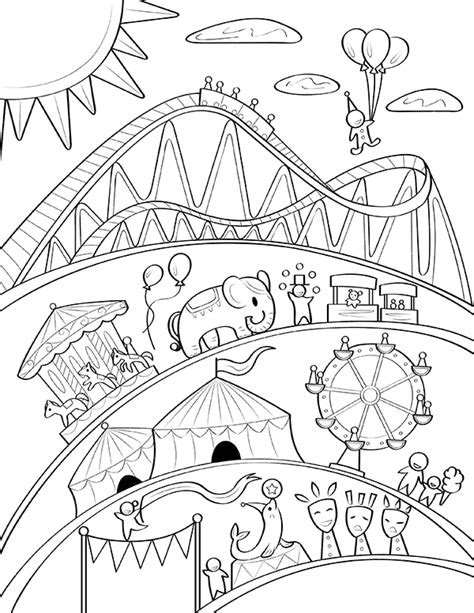 Free Printable Carnival Coloring Page Free Printable Coloring Pages