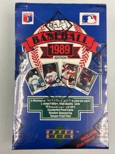 1989 Upper Deck High Series Baseball Box BBCE Sealed Ken Griffey Jr HOF