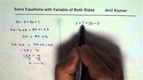 Solve Algebraic Equations With Variables And Constants On Both Sides