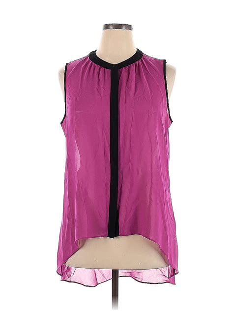 Nicole By Nicole Miller Polyester Color Block Purple Sleeveless