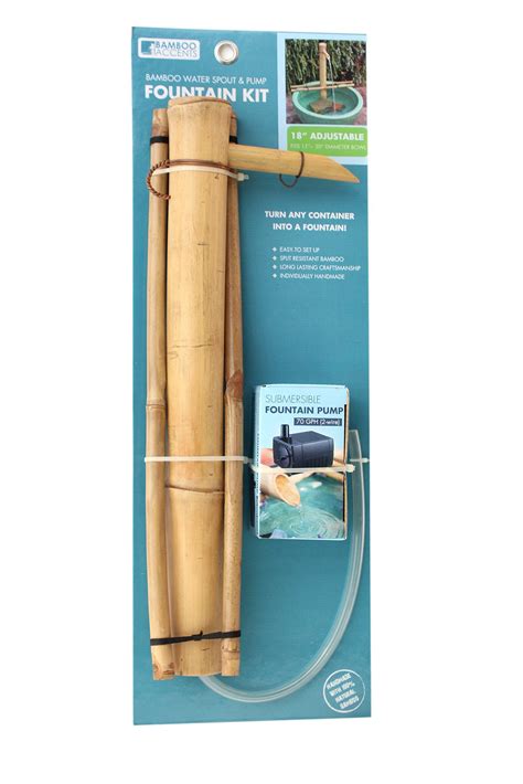 Amazon Bamboo Accents Water Fountain With Pump Backyard Pond Kit