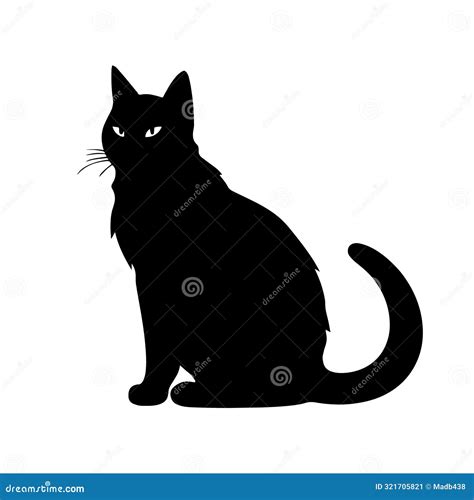 Silueta Negra De Un Gato Sentado Ilustraci N Del Vector Ilustraci N