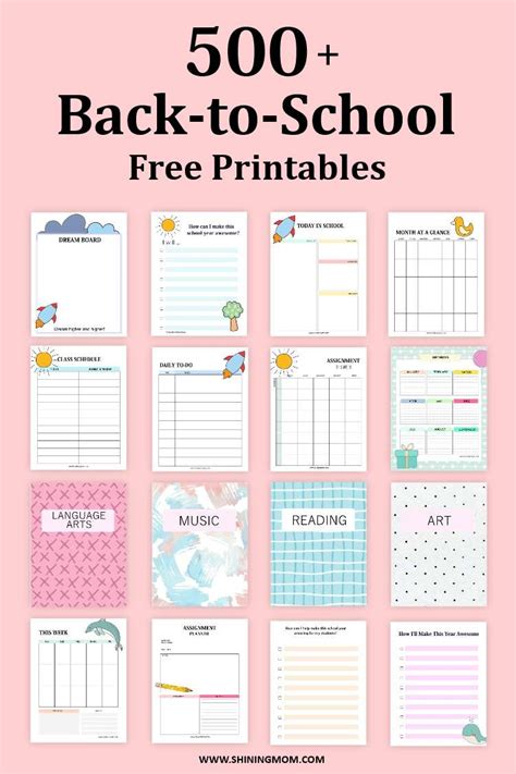 School Organization Printables