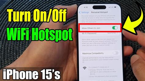 Iphone Pro Max How To Turn On Off Wifi Hotspot Youtube