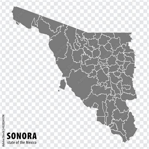 State Sonora Of Mexico Map On Transparent Background Blank Map Of