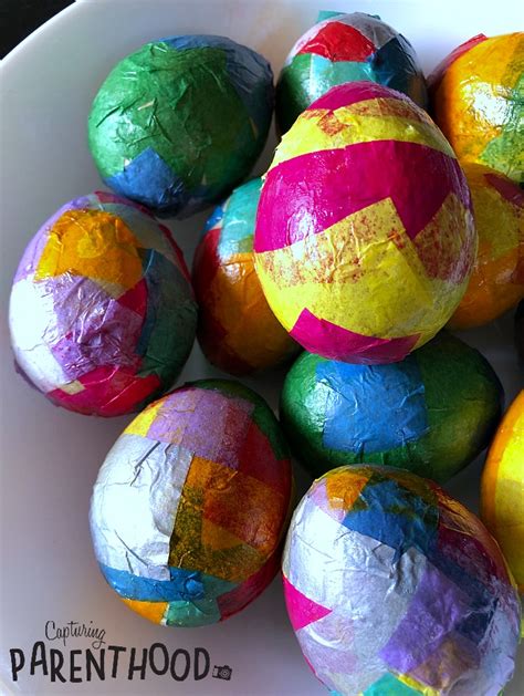 Tissue Paper Easter Egg Craft Capturing Parenthood