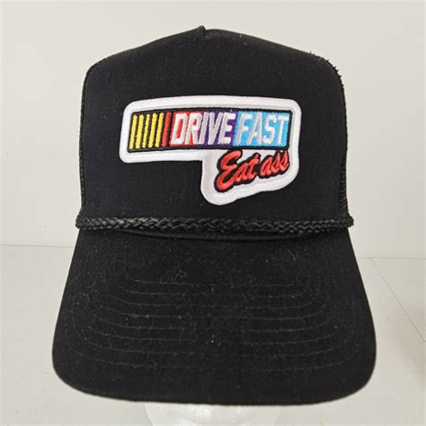 Nascar Trucker Hat Funny Drive Fast Eat Ass College P Gem