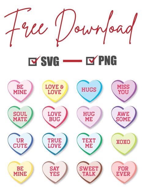 Conversation Hearts Free Svg Bundle Bundlesvg