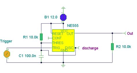 NE555 Basic Monostable Circuit