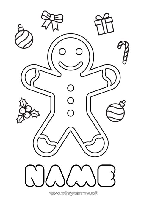 Gingerbread Man Coloring Page