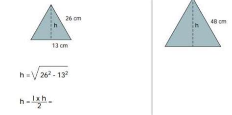 Me podrían ayudar por favor a calcular el área de estos 2 triángulos